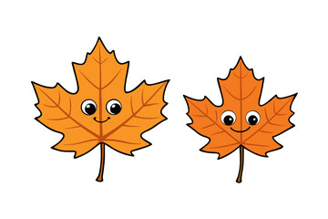 Obraz premium autumn maple leaves set isolated on white background