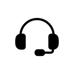 Headset with Microphone Icon for Communication and Support