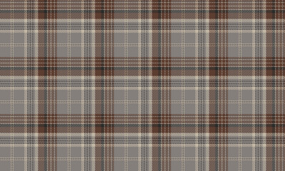 Seamless plaid fabric in grey, brown, beige, and black for clothing designs, skirts, pants, and dresses that require a classic, contemporary, and stylish look for every fashion look.