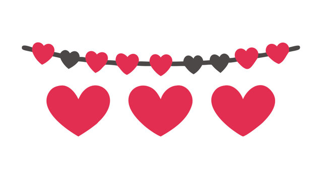 Vector dividers with hearts.Set of twelve decorative heart dividers for Valentine s Day or wedding design .vector icon
