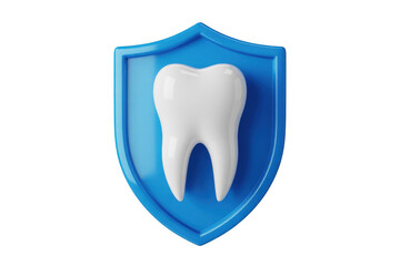 3d rendered dental protection tooth shield concept isolated on transparent background