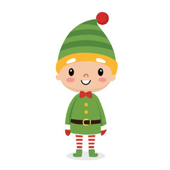 Vector cartoon elf isolated in transparent background. Decorative Character mascot. EPS 10