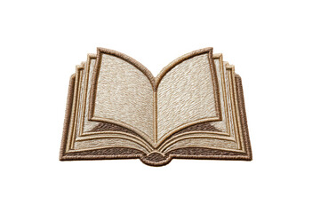 High quality photo of an antique open book with ornate pages and cover isolated on transparent background