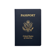 Naklejka premium United states passport book featuring the american eagle emblem and gold lettering for travel and identification purposes transparent background