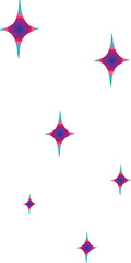 Pink and Blue Gradient Stars
