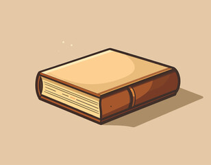 Closed Book Icon with Brown Cover, Representing Knowledge, Education, and Learning