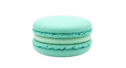Isolated mint-green macaron cookie dessert confection bakery treat patisserie sweet food delicious