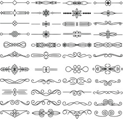 Obraz premium Decorative Line Divider Ornament Set – Elegant Vintage Border and Flourish Vector Collection