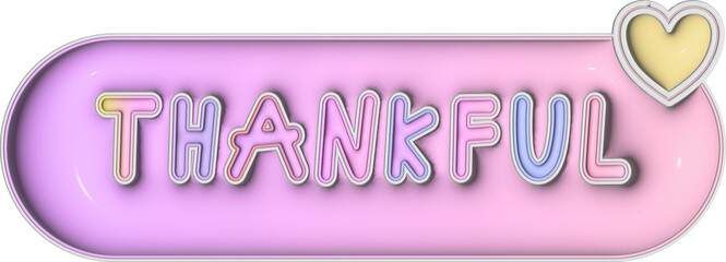 3d cute colorful thankful