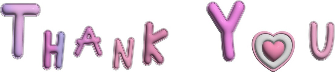 3d cute colorful thank you
