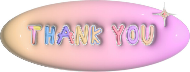 3d cute colorful thank you