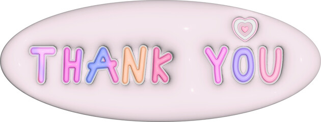 3d cute colorful thank you
