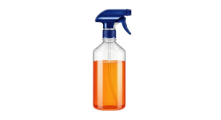 Isolated spray bottle with orange liquid, realistic illustration for cleaning or gardening