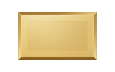 Horizontal gold mirror with beveled edges
