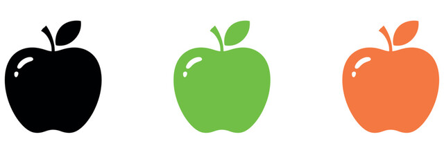 Vector illustration of an apple line art icon on a white background, symbolizing health, food, and organic freshness in a clean minimal style.