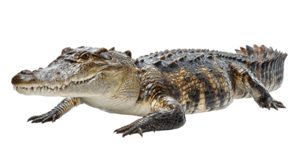 Scary crocodile isolated on png background
