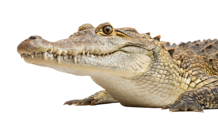 Scary crocodile isolated on png background