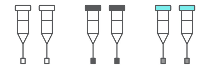 Walking crutches icon, orthopedic and medical, support cane sign, vector graphics, a linear pattern on a white background. editable stroke