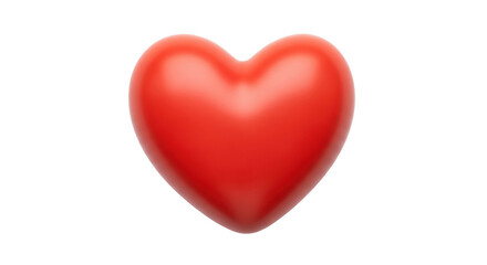 Isolated red heart with smooth surface, for love, Valentine's Day or medical symbol concepts