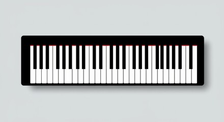 Fototapeta premium Piano Keyboard Vector Isolated Top View Design
