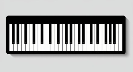 Fototapeta premium Piano Keyboard Vector Isolated Top View Design