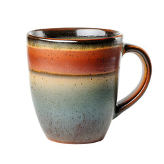 Rustic Ceramic Coffee Mug with Layered Glaze Isolation
