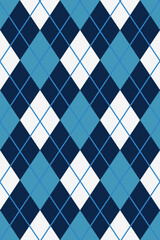 Argyle pattern seamless. Fabric texture background. navy, blue white colors argyle seamless pattern, winter holidays vector background
