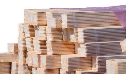 Wooden planks, lining, boards for construction works