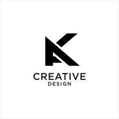 Minimalist AK KA Letter Logo Vector Design Abstract Geometric Icon Creative Concept Corporate Branding Elegant Typography Modern Symbol for Business Identity