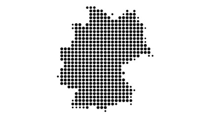 Halftone Germany map with dot pattern, global geography elements, digital simple travel infographics. Vector isolated concept