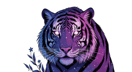 Cosmic Tiger: A Majestic Feline with Galaxy-Infused Stripes and Stardust Eyes