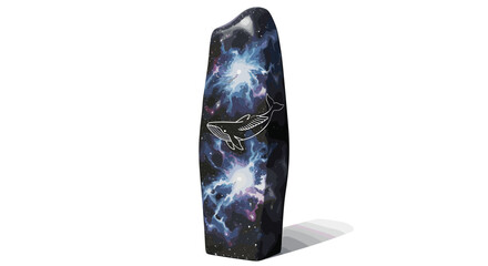 Cosmic Whale Stone: A Celestial Beach Décor Ornament