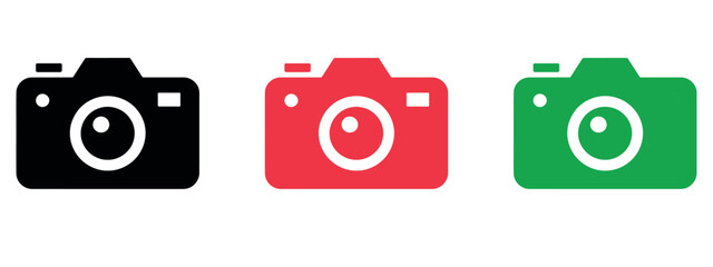 Vector illustration of a photo camera icon, symbolizing photography, media, and creativity in a modern minimal style.
