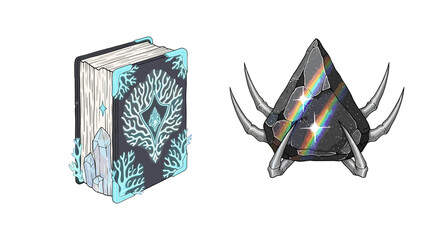 Magical Book and Dark Crystal: Elements of Fantasy Art