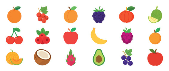 Obraz premium Colorful array of diverse fruits featuring apples, bananas, and berries