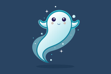 elongated ghost soft tail sparkly horror cute icon  