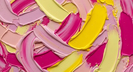 Colorful oil paint strokes abstract background with pink yellow and purple