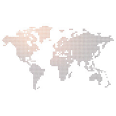 Fototapeta premium World Map Vector Illustration with Dotted Continents and Global Design