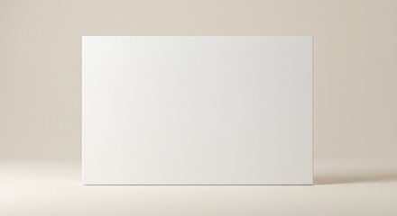 Fototapeta premium Minimalist White Cube Centered on Softly Lit Neutral Background.