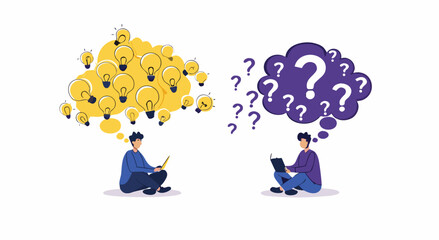 Two people sharing ideas and asking questions to find solutions.

