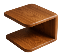 A wooden corner shelf for a cozy reading nook in a home.