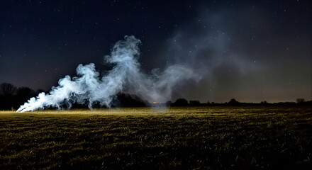 Night, smoke, fantasy, dream, incredible, sunset, floating, fields, countryside, fireworks, leisure, leisure, fire, ignitecloudy, sunset, fog