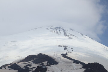 The road to Mount Elbrus, altitude 4,000 m, mid-summer