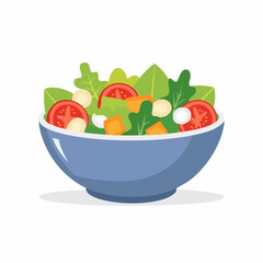 Fresh Salad in a Blue Bowl A Healthy and Vibrant Meal