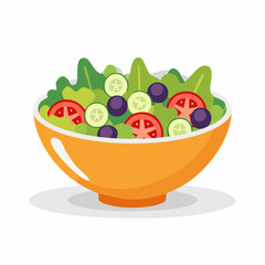 Fresh and healthy salad in a vibrant orange bowl, ready to eat