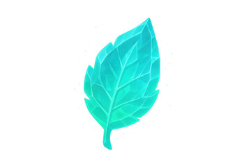 Glowing crystal leaf in fantasy nature concept