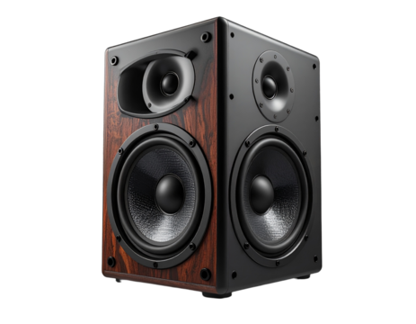 Audio speaker system isolated on transparent background professional sound equipment