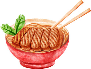 watercolor vietnam pho