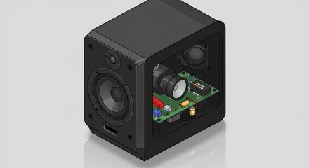 Obraz premium Monitor Speaker Vector with Reflection and Detail