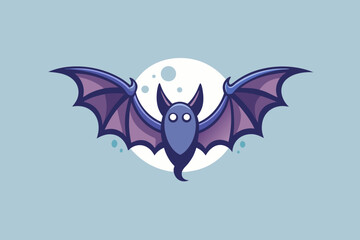 bat gliding diagonally wings spread wide night creature